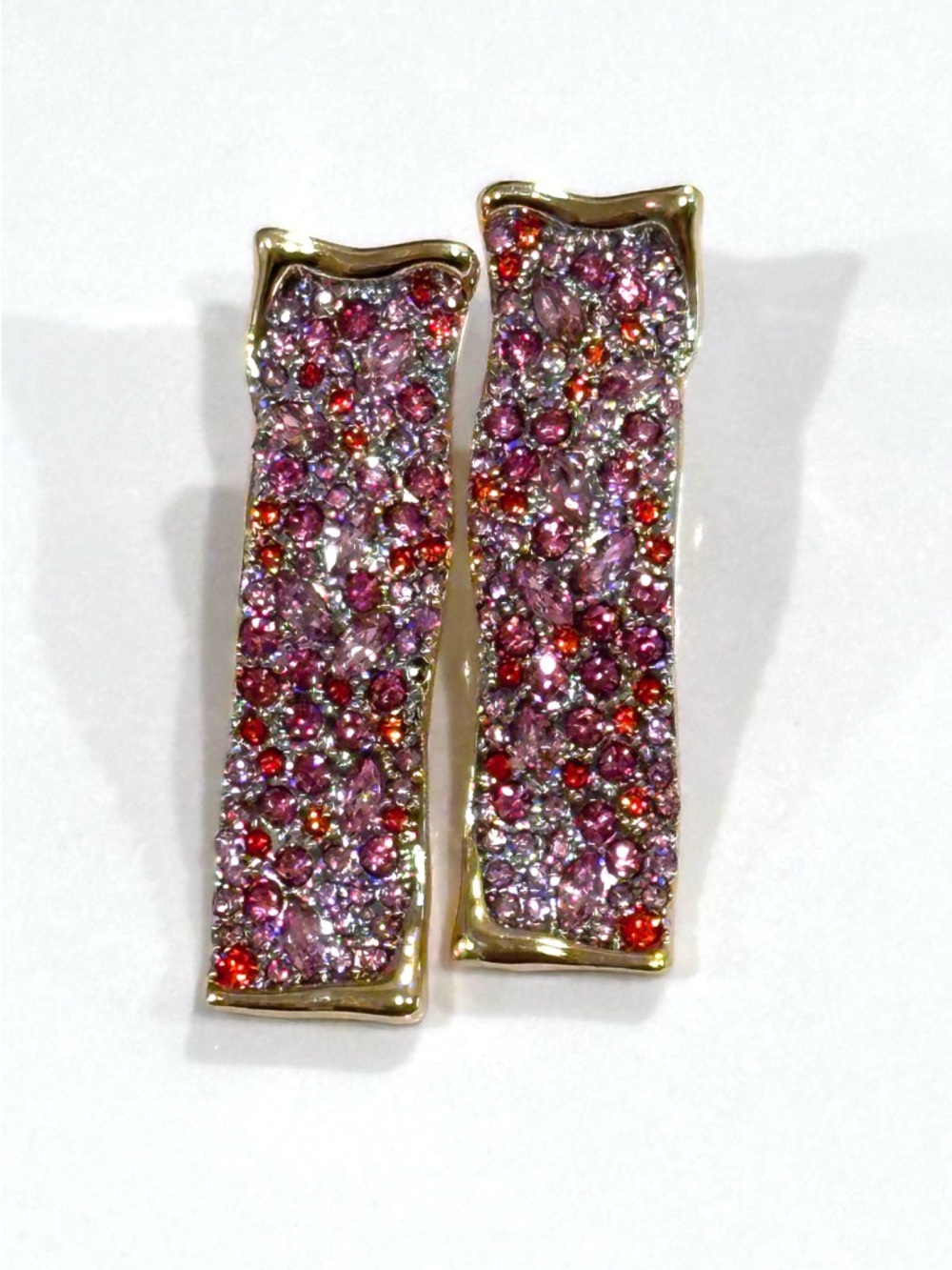 Alexis Bittar Solanales Pink Pave Crystal Bar Earrings